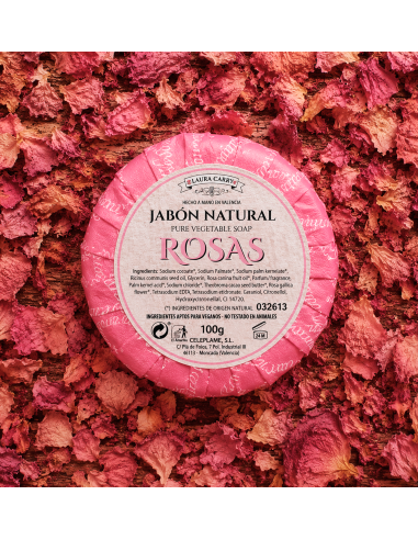 Jabón redondo Rosas