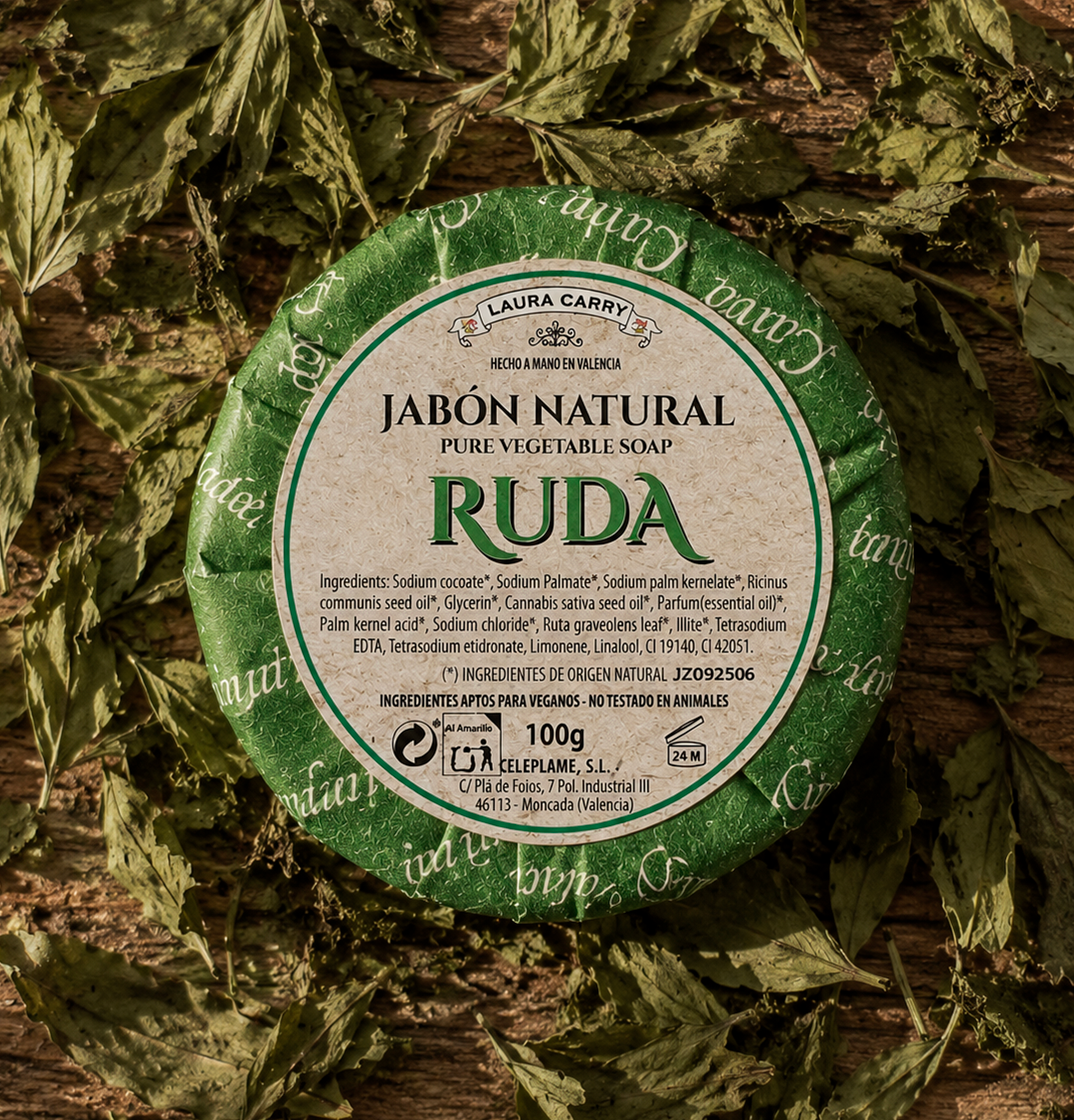 Jabón redondo Ruda