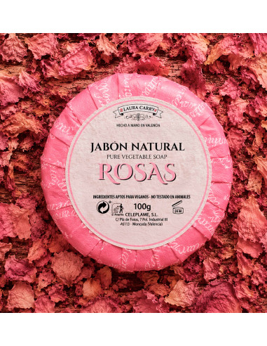 Jabón redondo Rosas