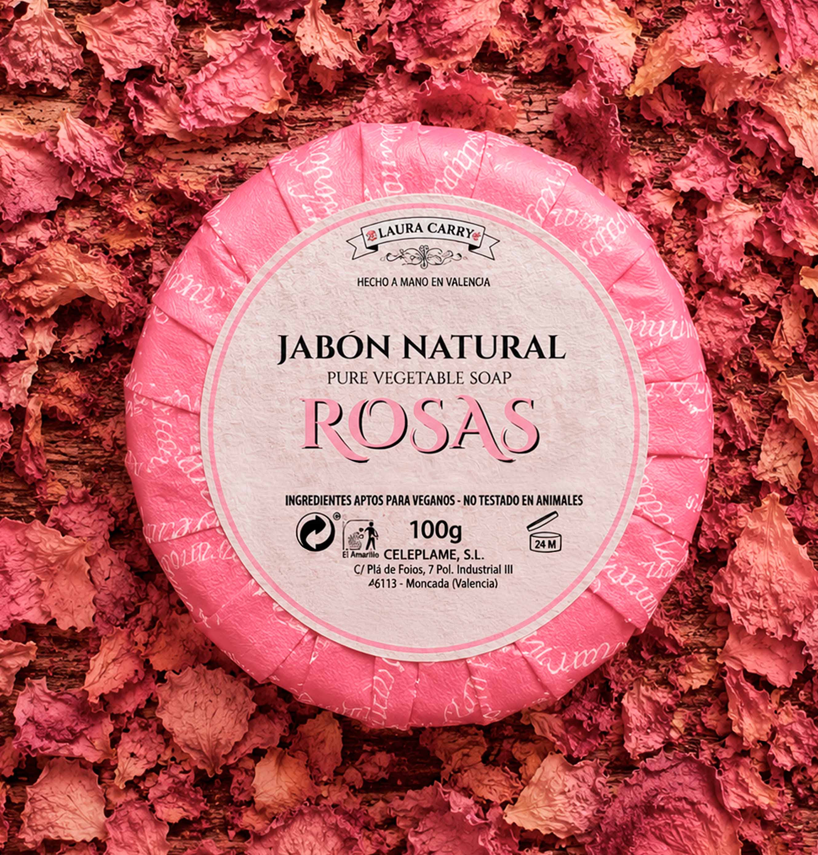 Jabón redondo Rosas